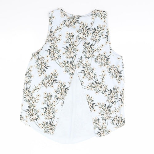 Miss Selfridge Womens Green Floral  Basic Tank Size 10