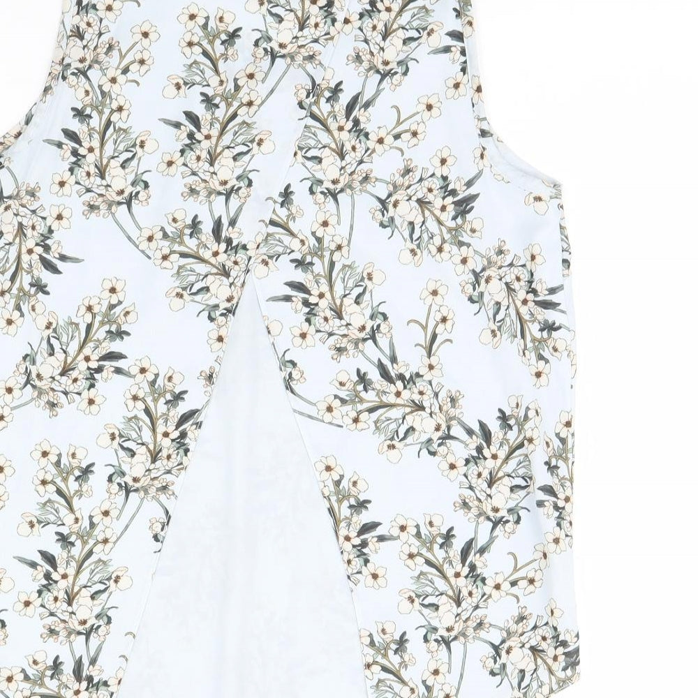 Miss Selfridge Womens Green Floral  Basic Tank Size 10
