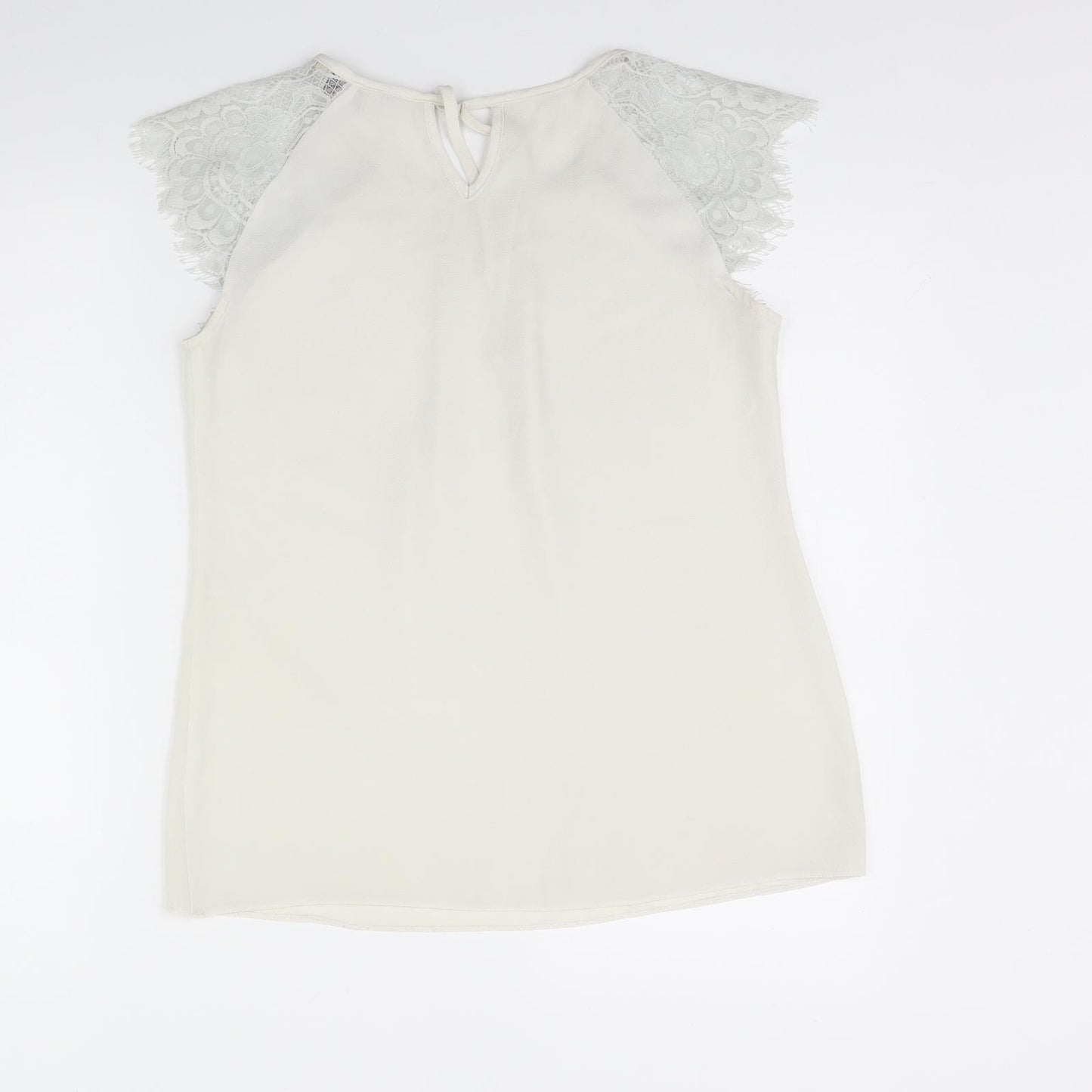 Billie & Blossom Womens Ivory   Basic T-Shirt Size 10
