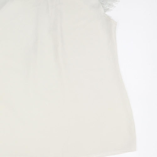 Billie & Blossom Womens Ivory   Basic T-Shirt Size 10