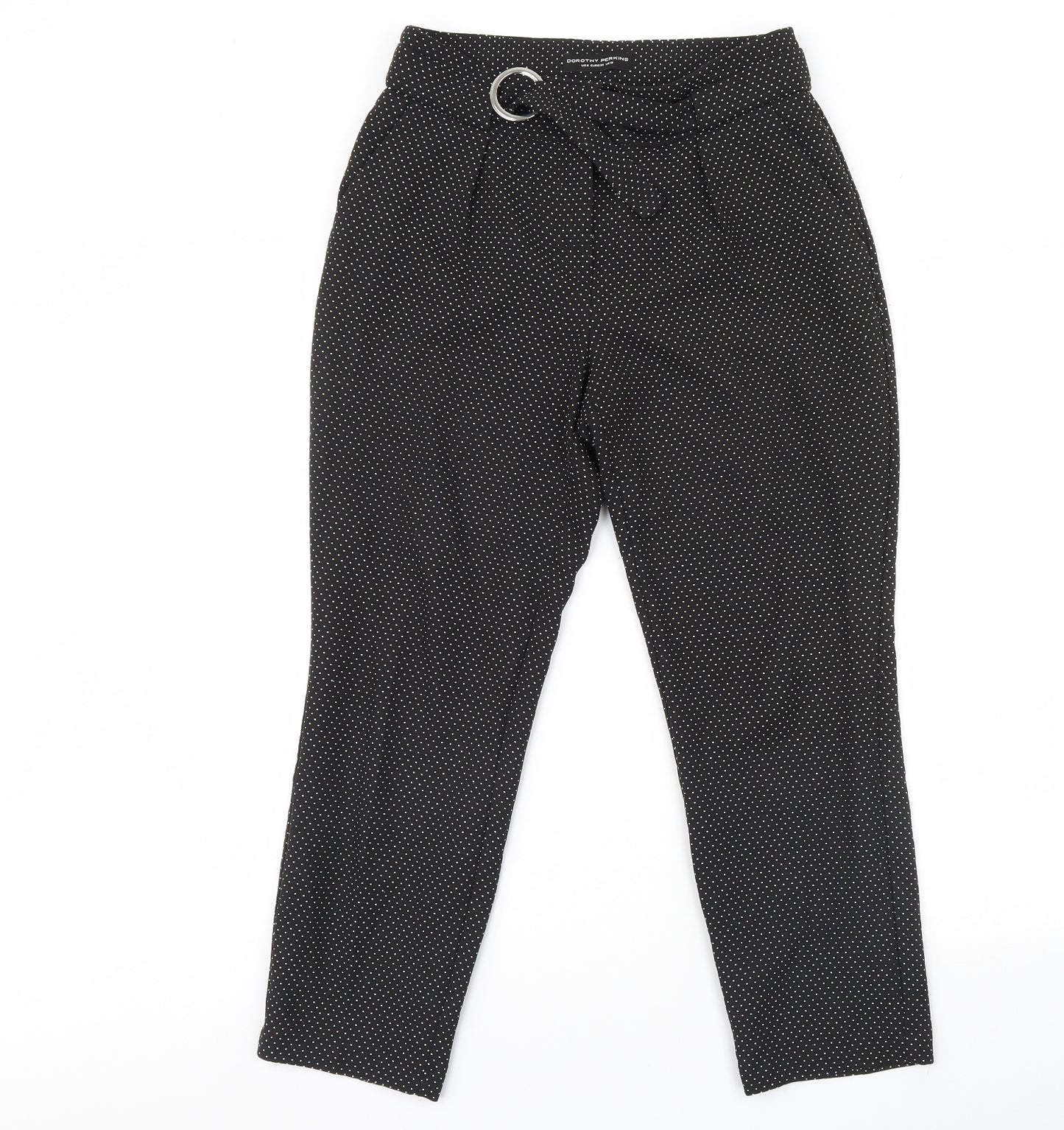 Dorothy Perkins Womens Black Polka Dot  Trousers  Size 10 L27 in