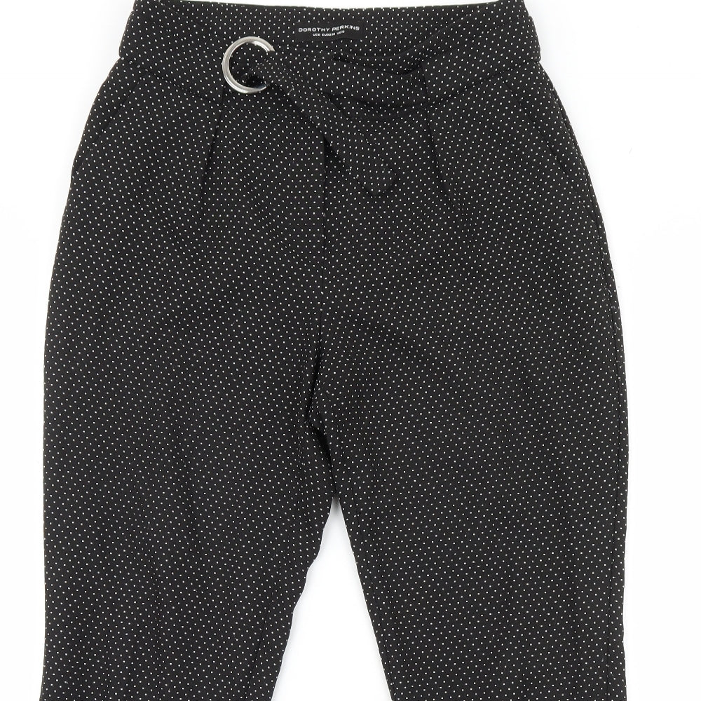 Dorothy Perkins Womens Black Polka Dot  Trousers  Size 10 L27 in