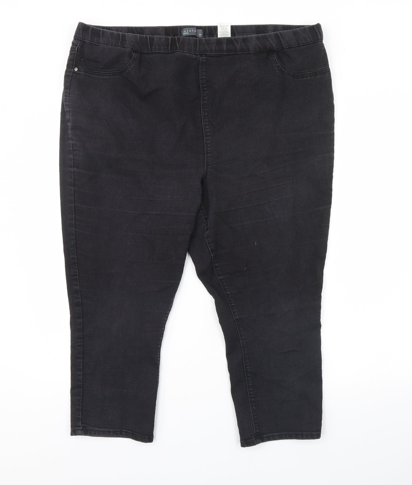 Papaya Womens Black  Denim Cropped Jeans Size 20 L23 in