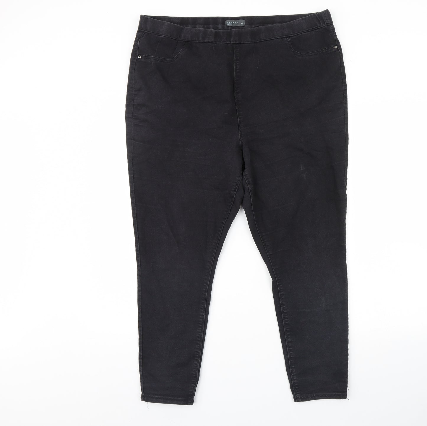 Papaya Womens Black  Denim Skinny Jeans Size 18 L28 in