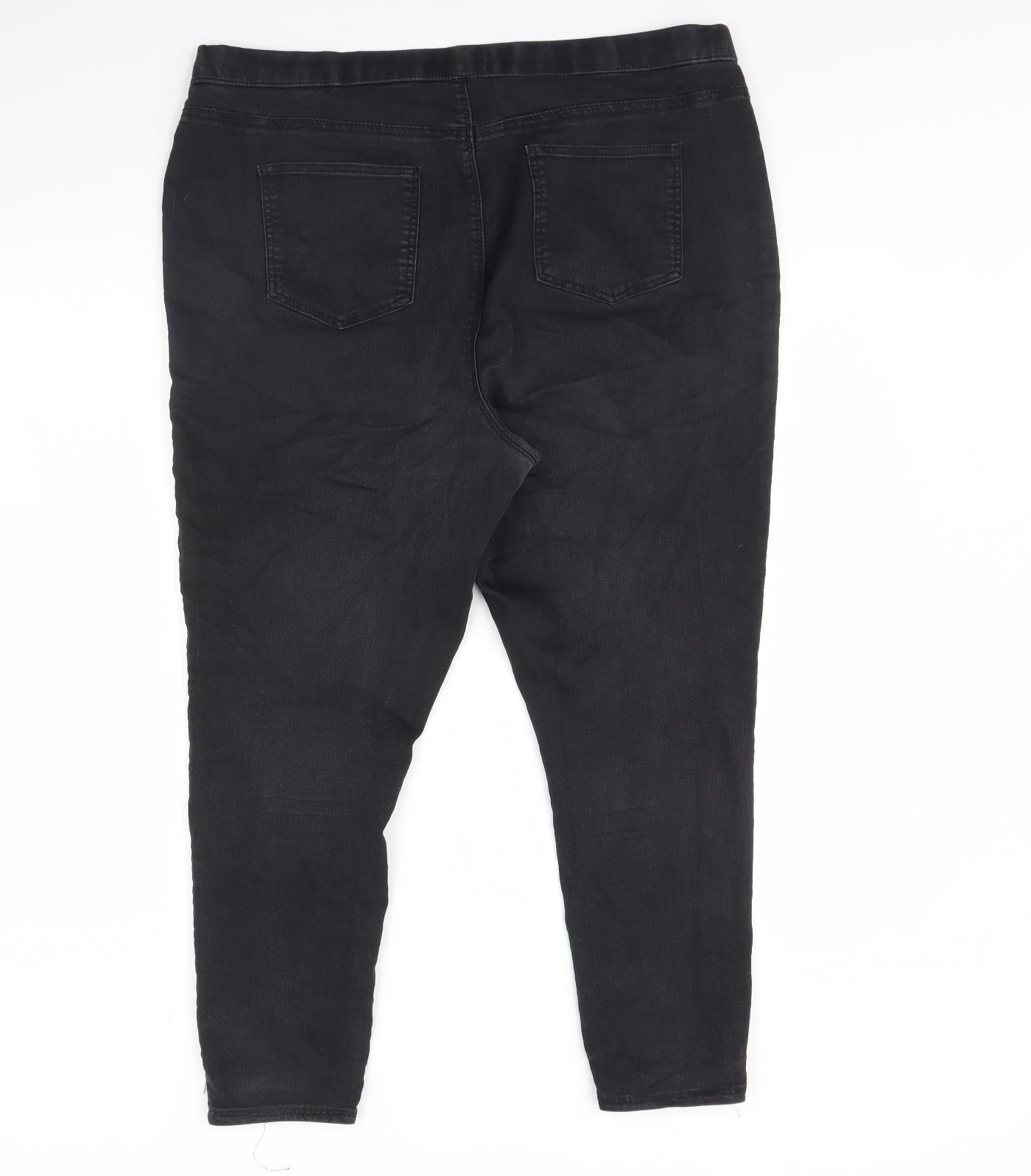 Papaya Womens Black  Denim Skinny Jeans Size 18 L28 in