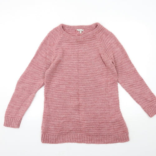 Peacocks Womens Pink  Knit Pullover Jumper Size M  - OPEN BACK