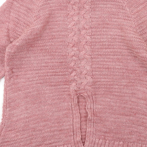 Peacocks Womens Pink  Knit Pullover Jumper Size M  - OPEN BACK