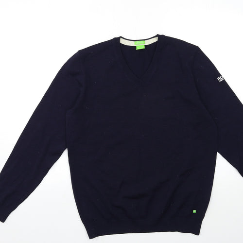 HUGO BOSS Mens Blue  Knit Pullover Jumper Size M