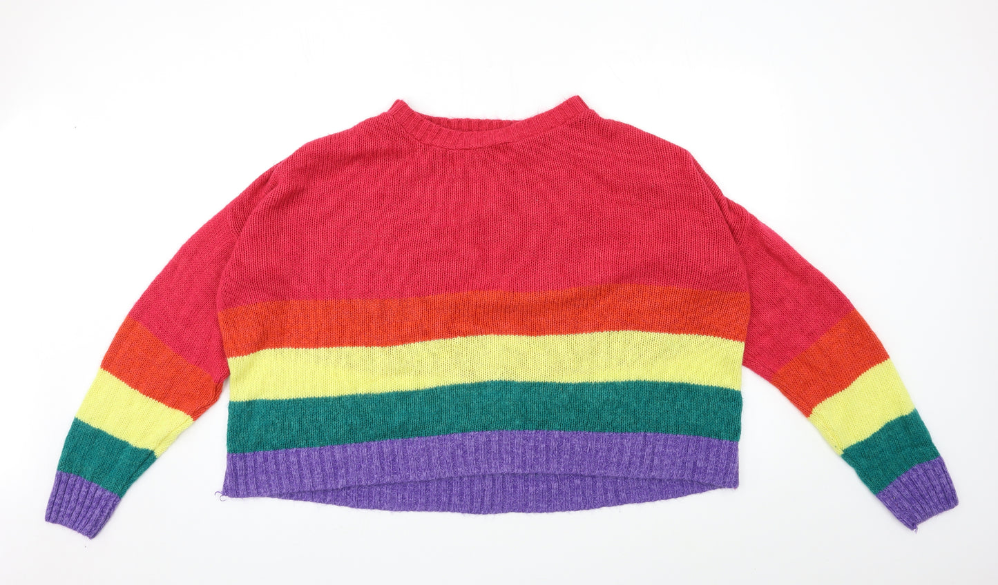 PEP&Co Womens Pink Striped Knit Pullover Jumper Size 22