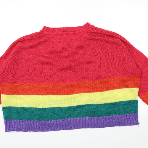 PEP&Co Womens Pink Striped Knit Pullover Jumper Size 22