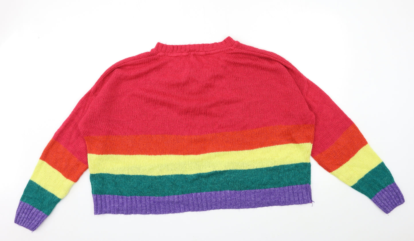 PEP&Co Womens Pink Striped Knit Pullover Jumper Size 22