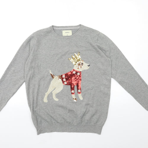 Papaya Womens Grey  Knit Pullover Jumper Size M  - christmas jumper