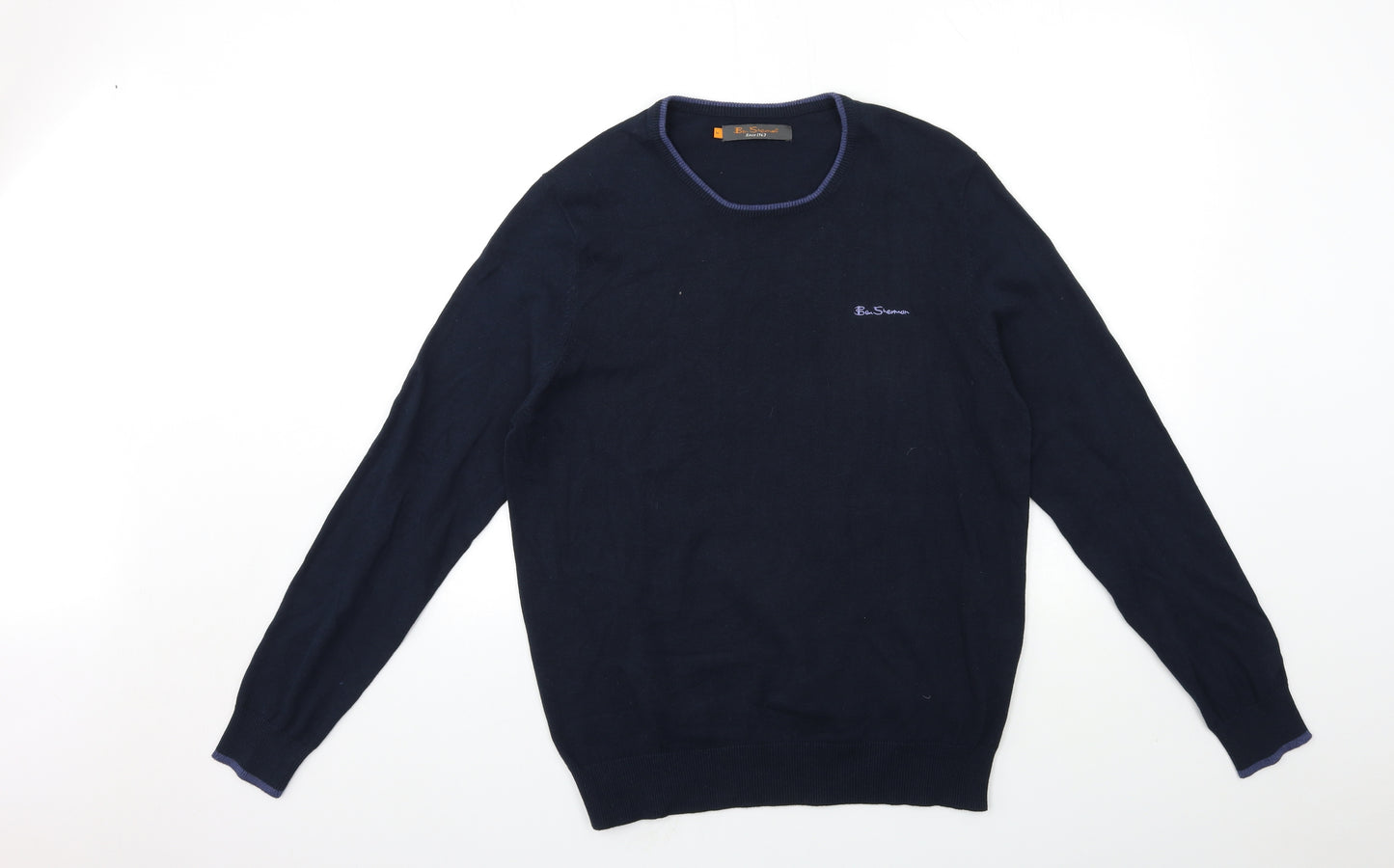 Ben Sherman Mens Blue  Knit Pullover Jumper Size M