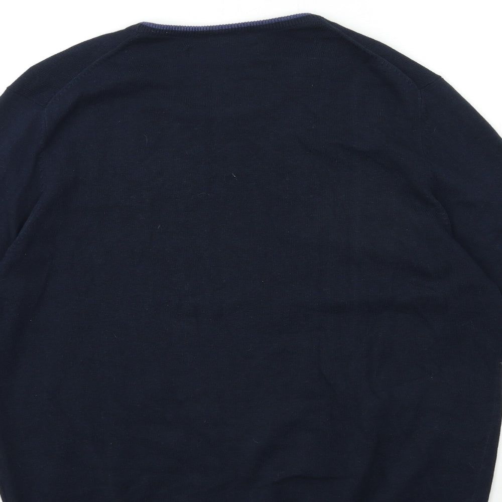 Ben Sherman Mens Blue  Knit Pullover Jumper Size M