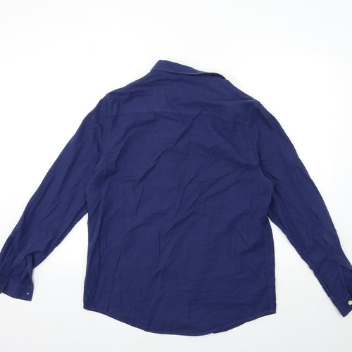 Topman Mens Blue    Button-Up Size L