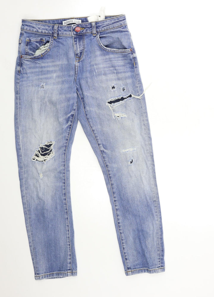 Zara Womens Blue Denim Mom Jeans Size 4 L27 in