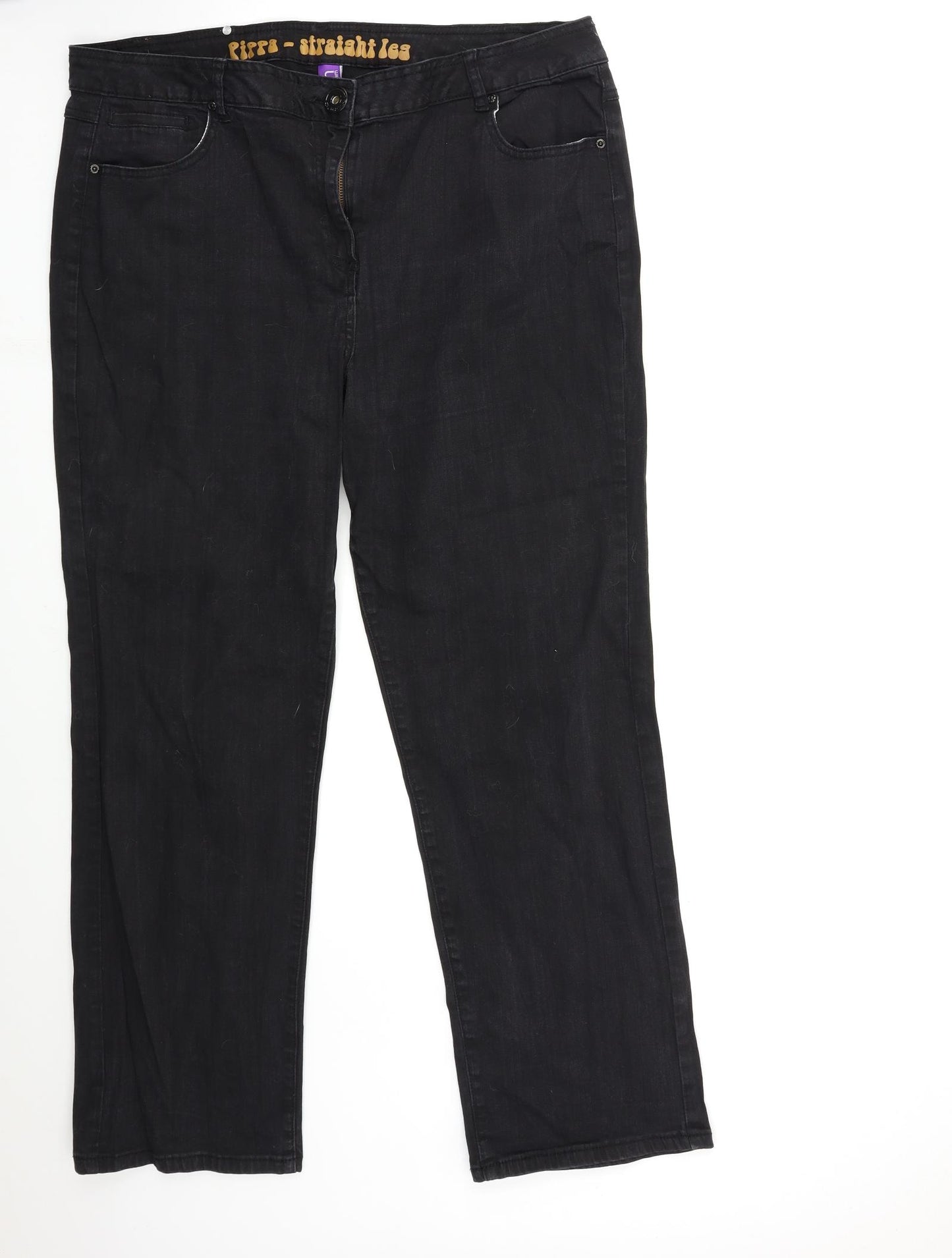 South Womens Black  Denim Straight Jeans Size 22 L31 in
