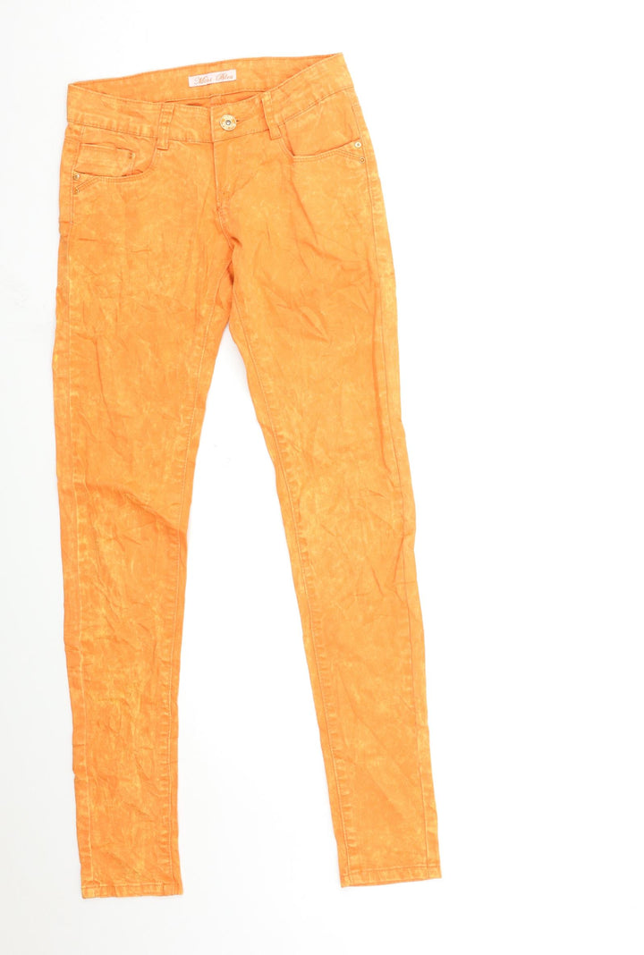 Mini Bleu Womens Orange Denim Skinny Jeans Size 26 in L32 in