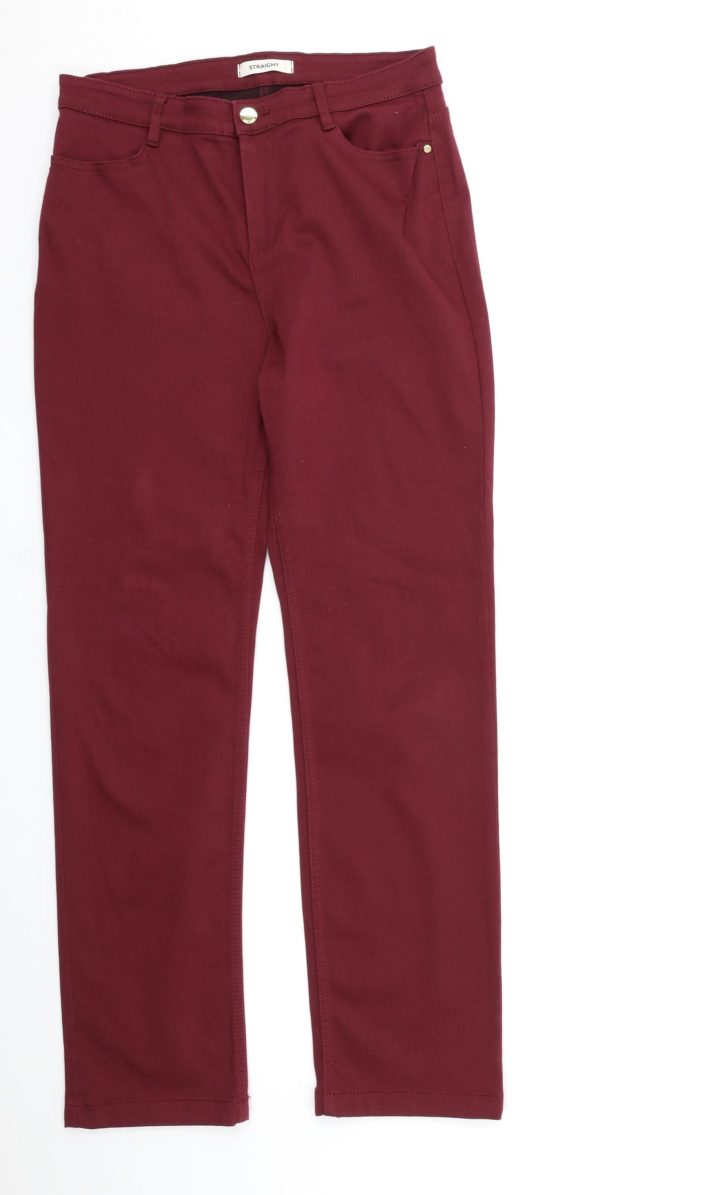 Marks and Spencer Womens Red  Denim Straight Jeans Size 14 L32 in