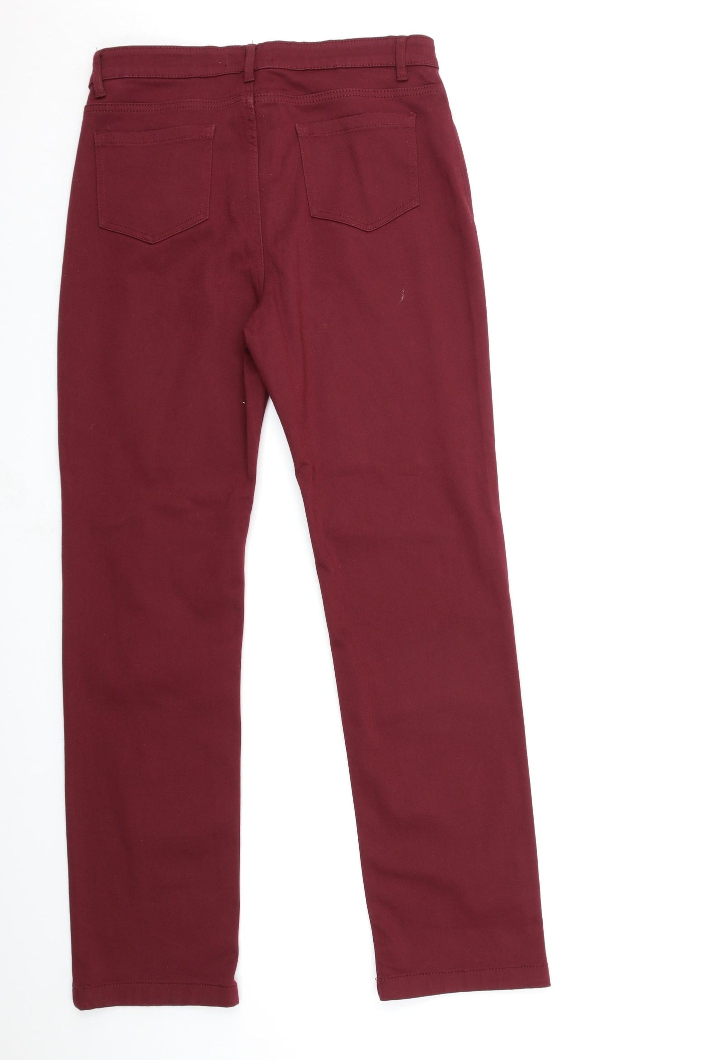 Marks and Spencer Womens Red  Denim Straight Jeans Size 14 L32 in