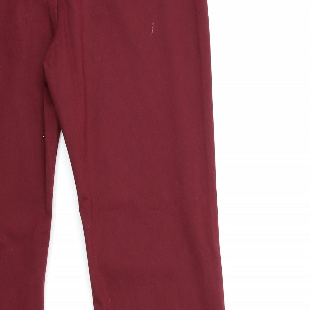 Marks and Spencer Womens Red  Denim Straight Jeans Size 14 L32 in
