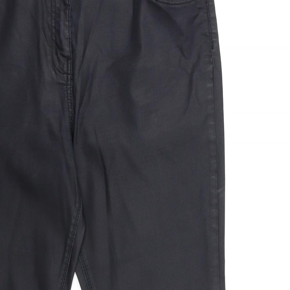 George Womens Black   Skinny Jeans Size 14 L27 in - PU COATED
