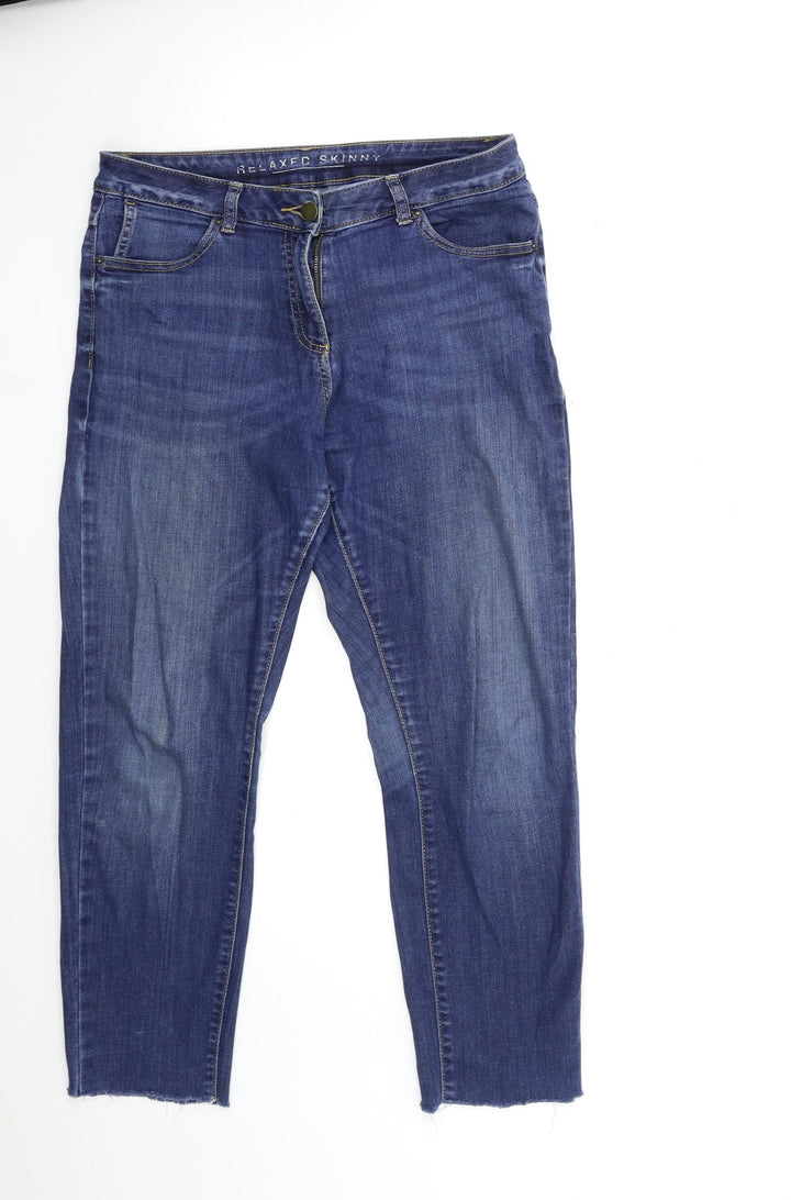 Marks and Spencer Womens Blue  Denim Straight Jeans Size 10 L26 in