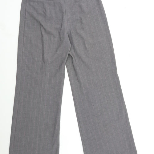 Marks and Spencer Womens Grey Striped  Trousers  Size 12 L30 in