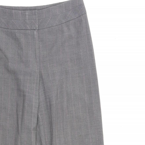Marks and Spencer Womens Grey Striped  Trousers  Size 12 L30 in
