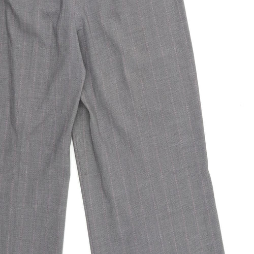 Marks and Spencer Womens Grey Striped  Trousers  Size 12 L30 in