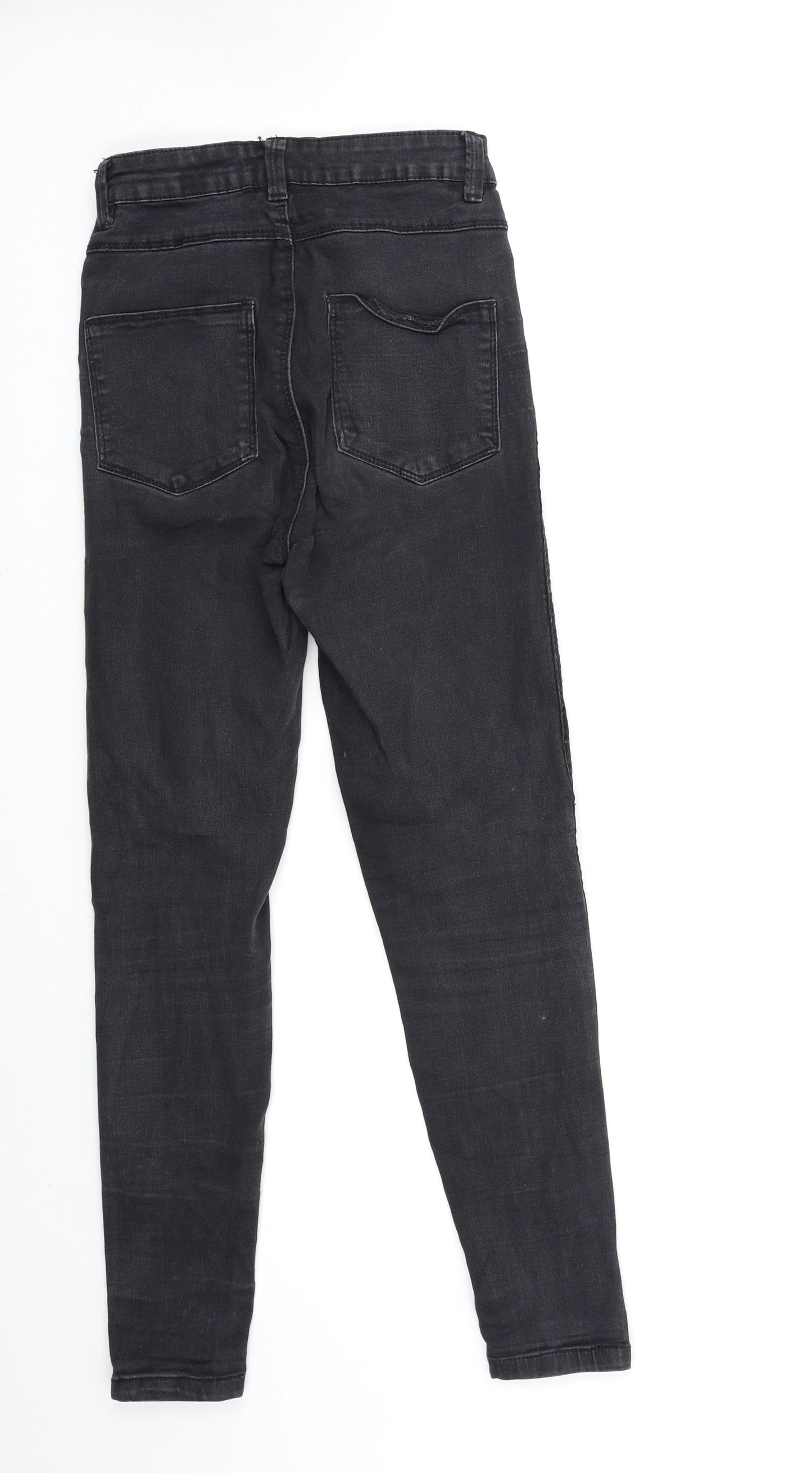 Preworn Womens Black  Denim Skinny Jeans Size 23 in L27 in