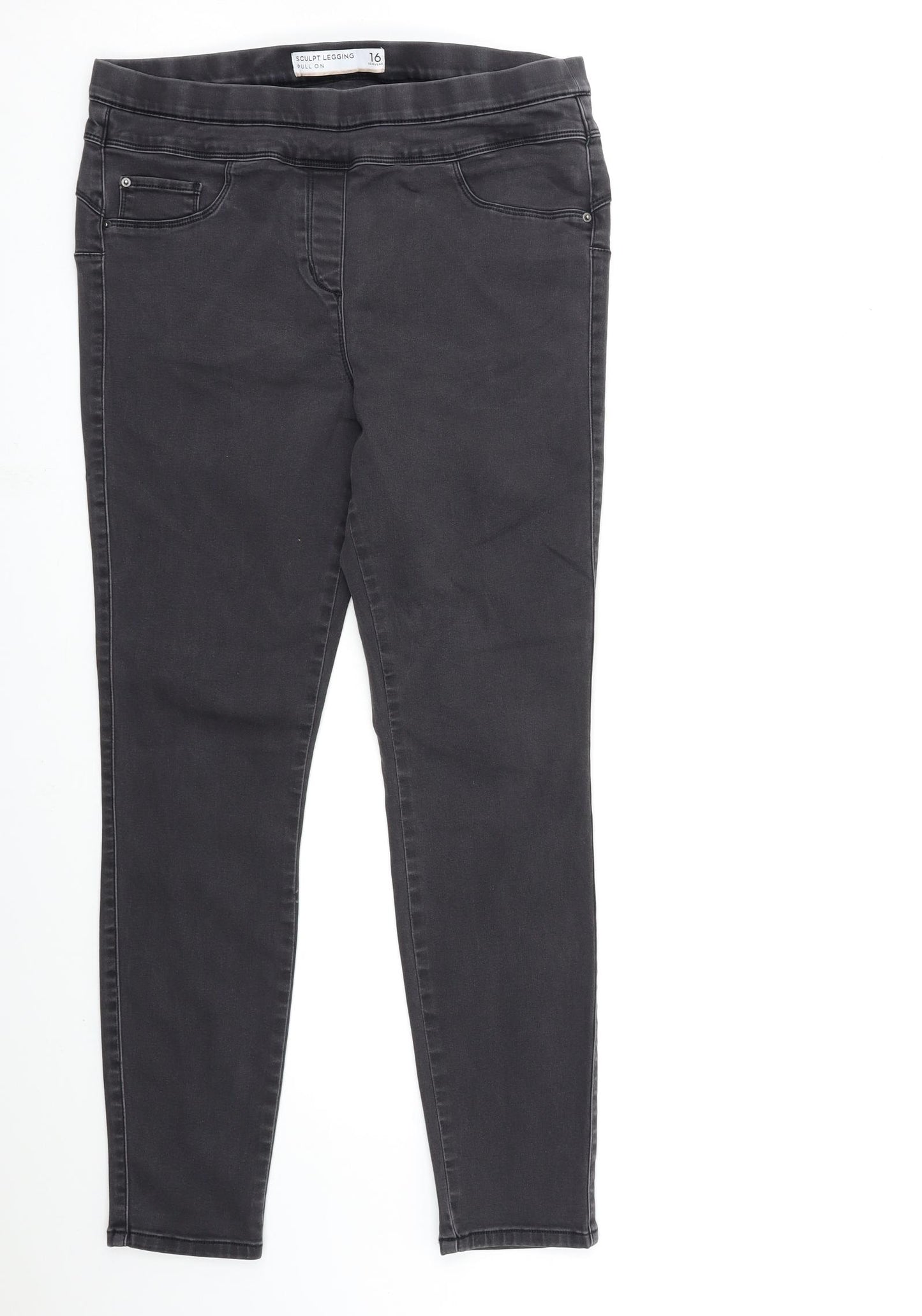 NEXT Womens Black  Denim Skinny Jeans Size 16 L29 in