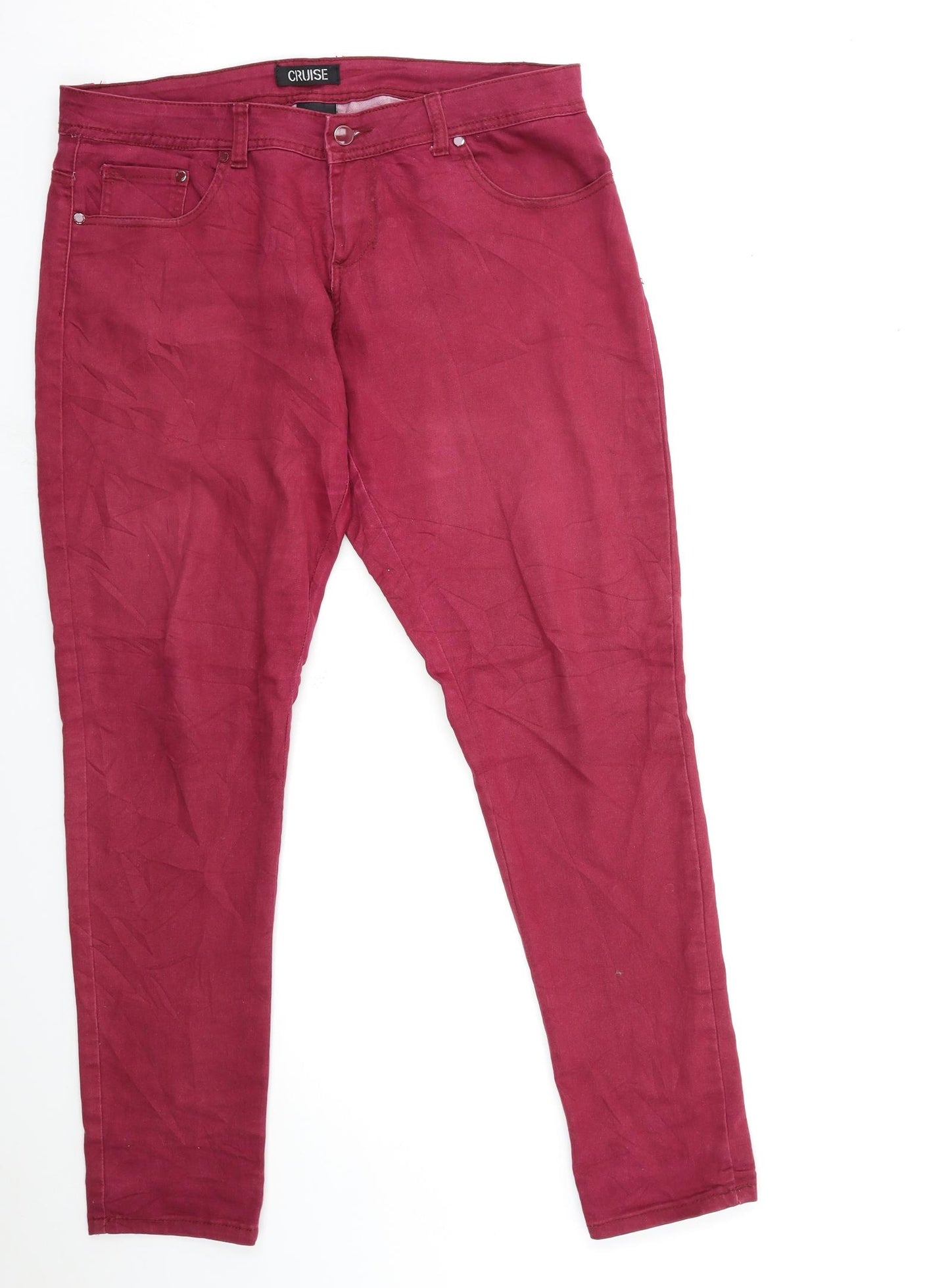 Cruise Womens Red  Denim Skinny Jeans Size 12 L30 in