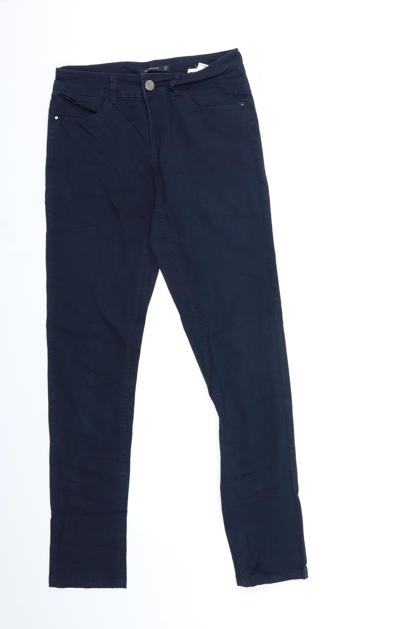 RESERVED Womens Blue   Chino Trousers Size 6 L31 in