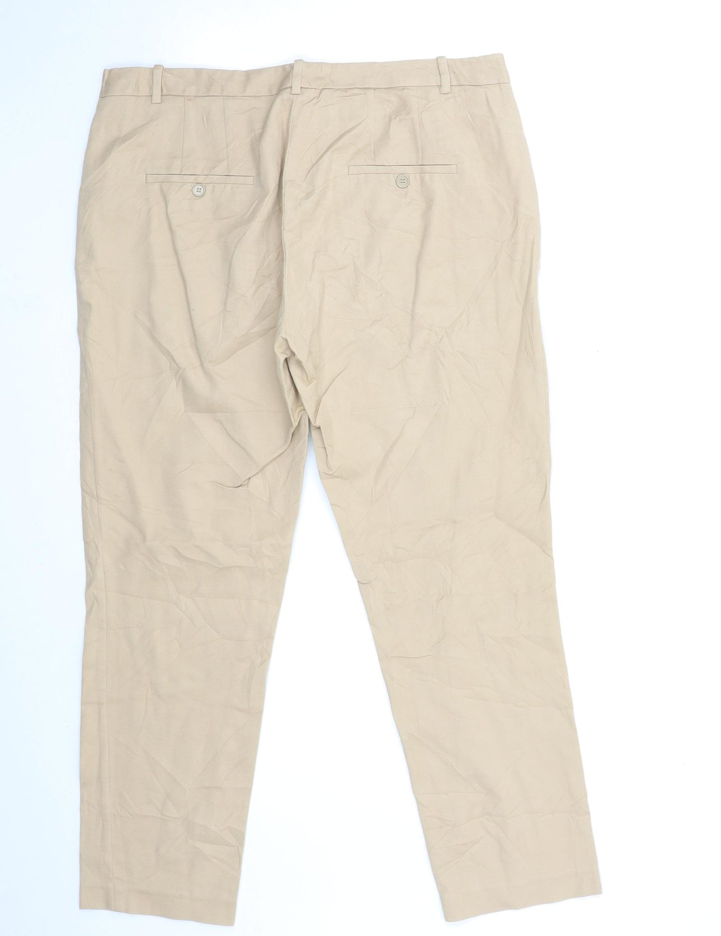 Zara Womens Beige   Trousers  Size 14 L28 in