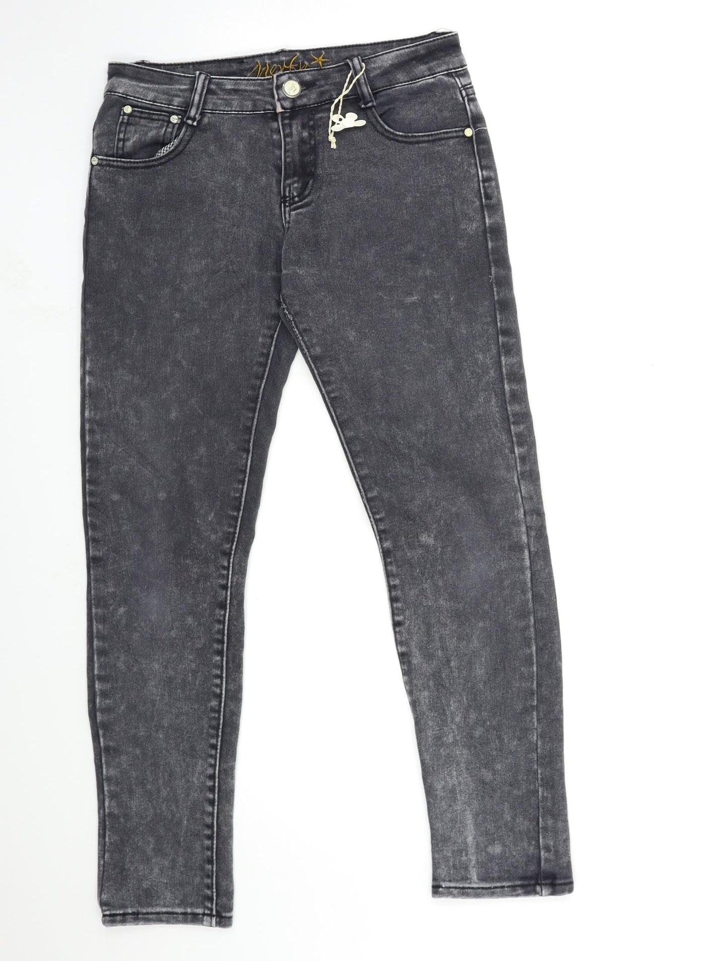 Preworn Womens Grey  Denim Skinny Jeans Size 28 in L28 in