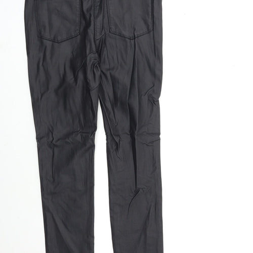 NEXT Womens Black   Carrot Leggings Size 8 L28 in - wet look leggings