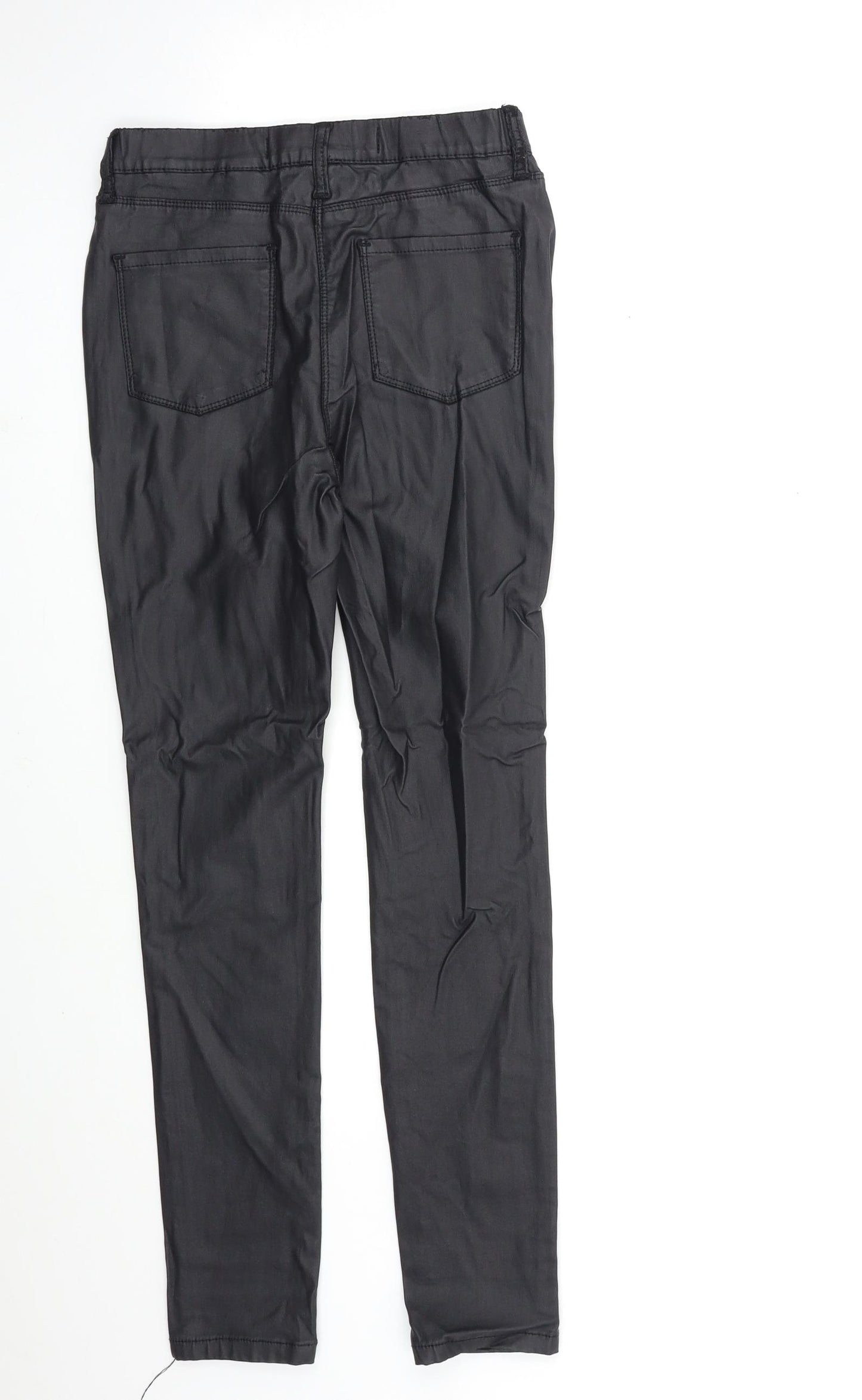 NEXT Womens Black   Carrot Leggings Size 8 L28 in - wet look leggings