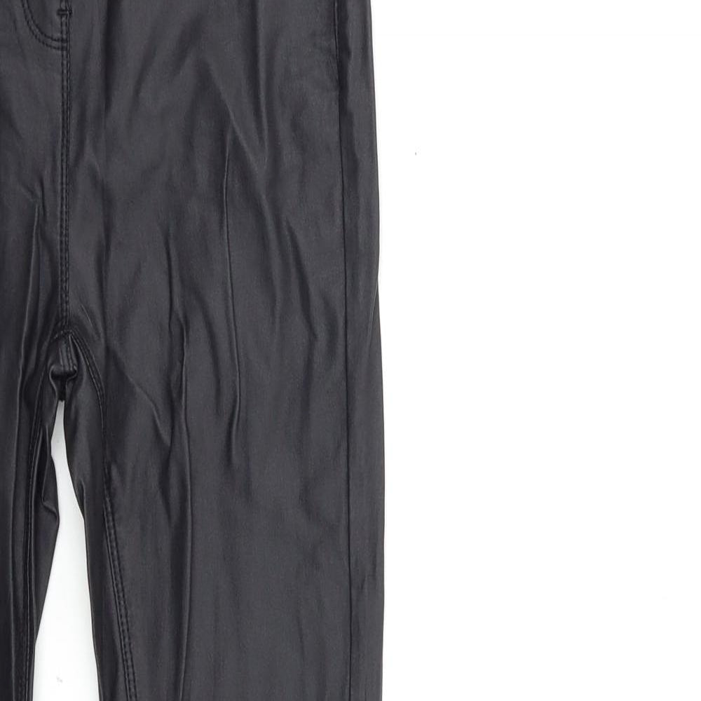 NEXT Womens Black   Carrot Leggings Size 8 L28 in - wet look leggings