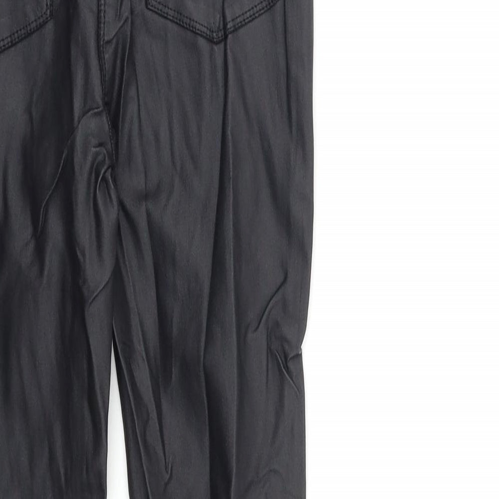 NEXT Womens Black   Carrot Leggings Size 8 L28 in - wet look leggings