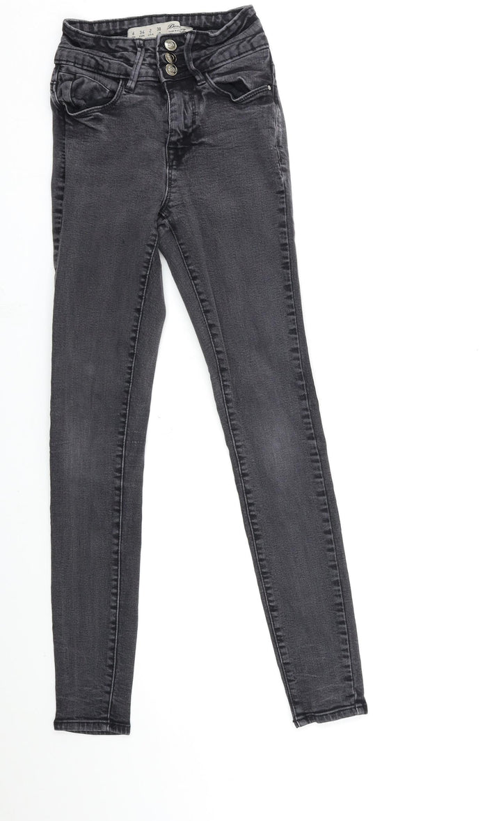 Denim & Co. Womens Grey Denim Skinny Jeans Size 6 L28 in