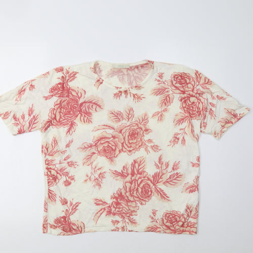 Marks and Spencer Womens White Floral  Pullover Sweatshirt Size 14