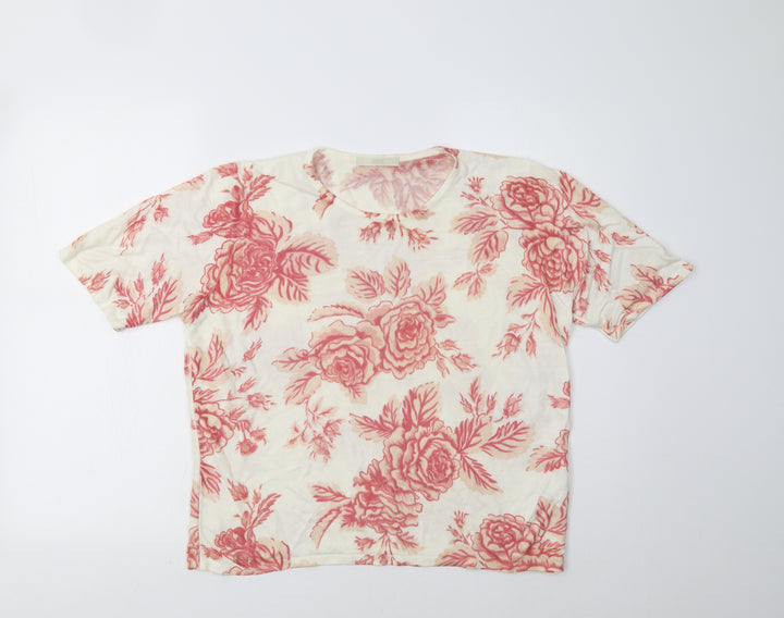 Marks and Spencer Womens White Floral  Pullover Sweatshirt Size 14