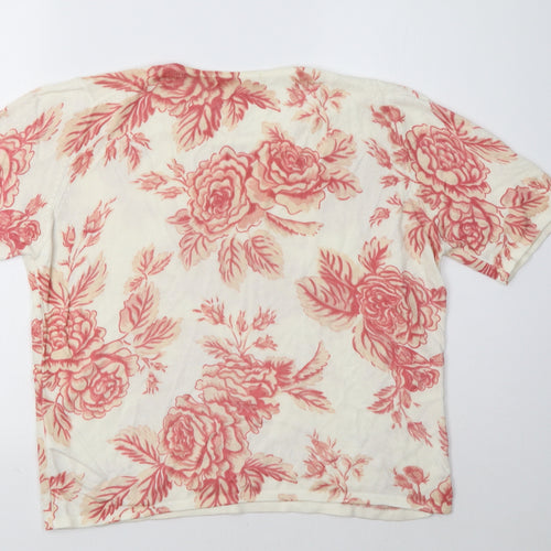 Marks and Spencer Womens White Floral  Pullover Sweatshirt Size 14