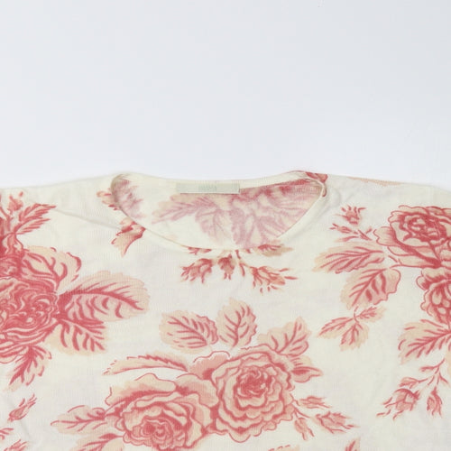 Marks and Spencer Womens White Floral  Pullover Sweatshirt Size 14