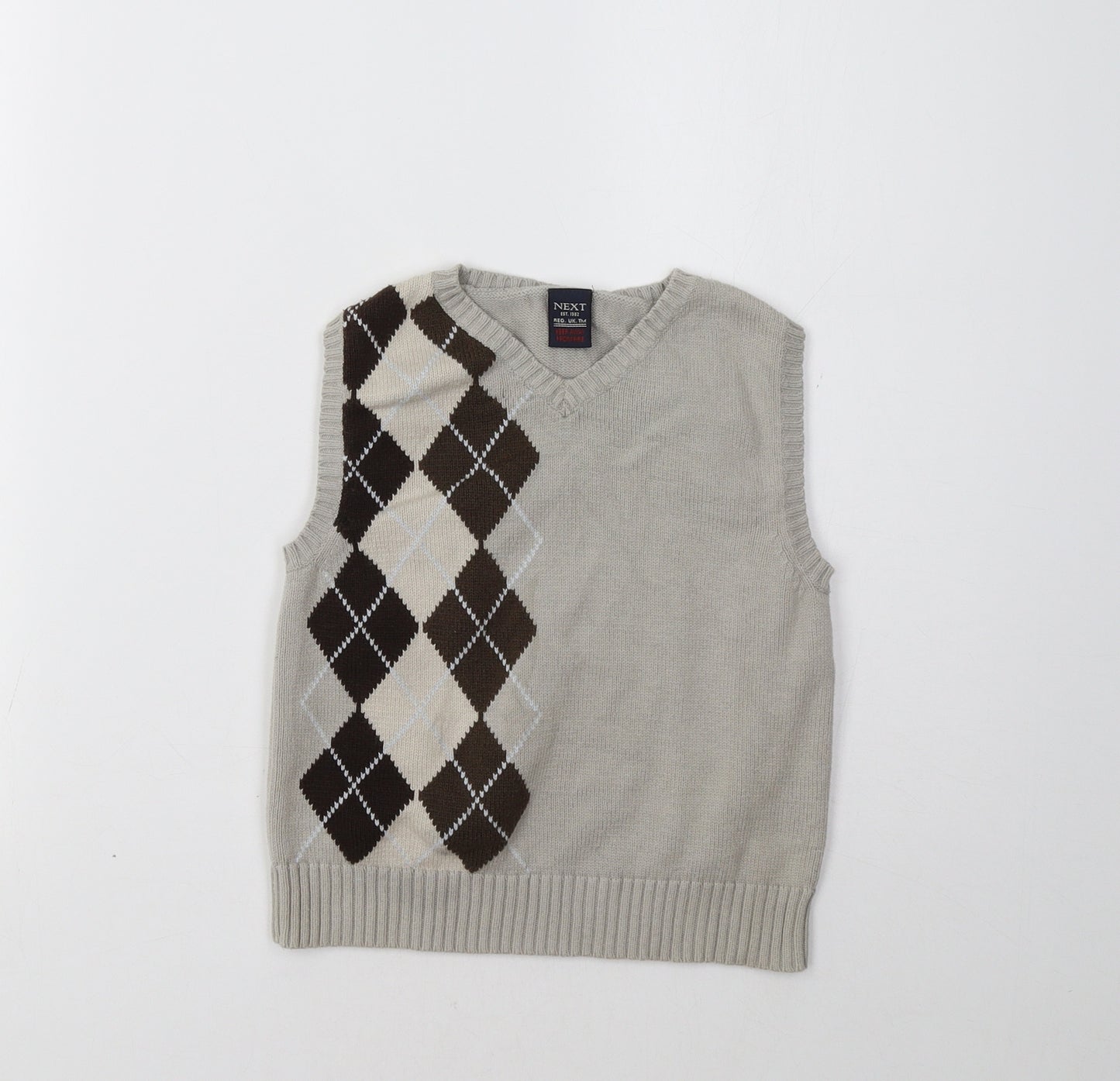 NEXT Boys Beige Geometric  Pullover Sweatshirt Size 5-6 Years