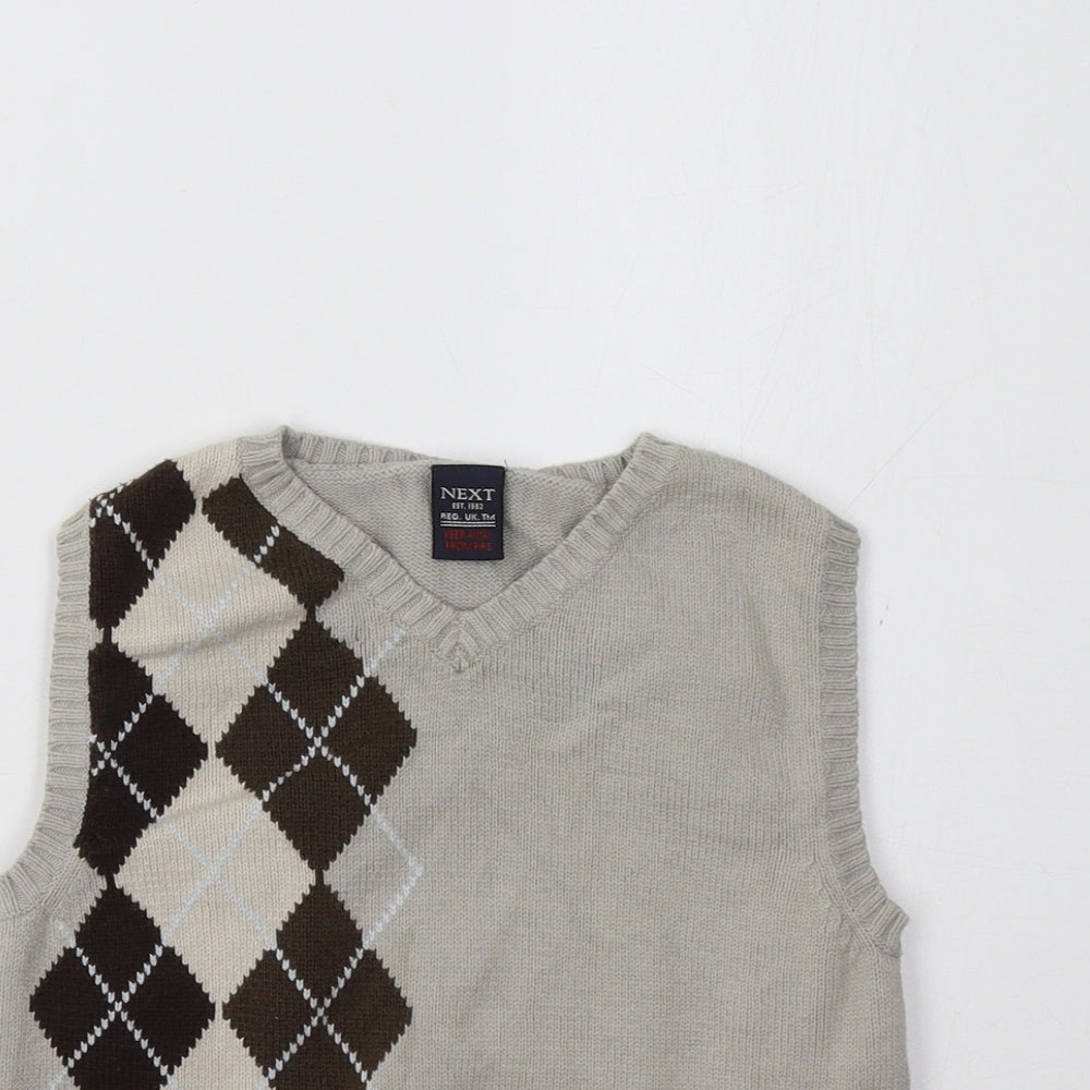 NEXT Boys Beige Geometric  Pullover Sweatshirt Size 5-6 Years