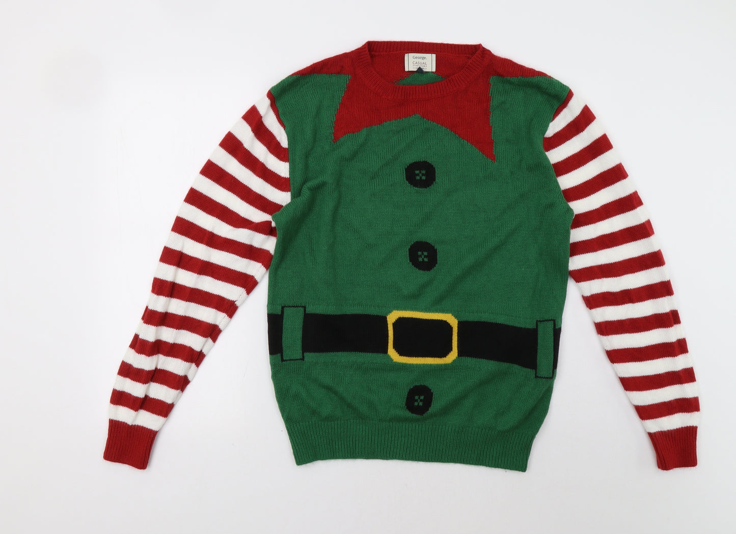 George Mens Green   Pullover Sweatshirt Size L  - christmas