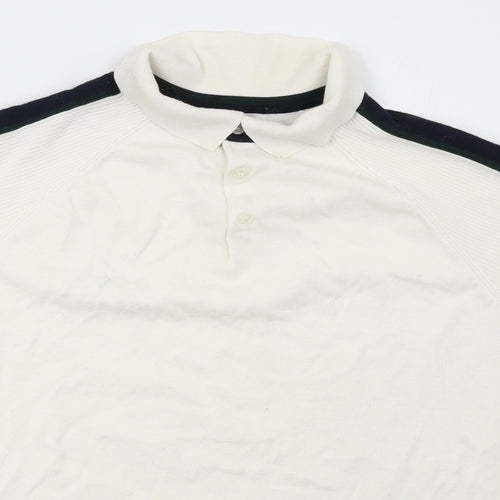 River Island Mens White    Polo Size L