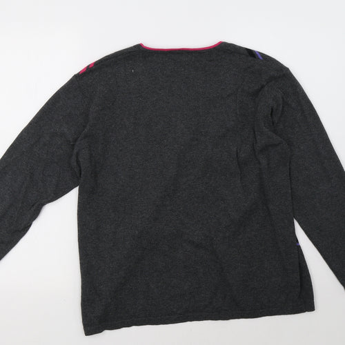 Emreco Womens Grey Geometric  Pullover Sweatshirt Size 18